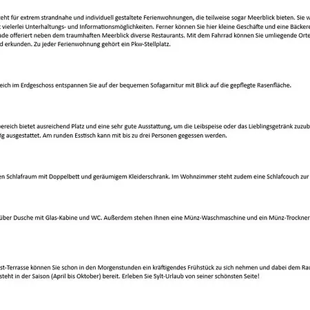 דירה Schloss Am - Duenenstr 27, App 20 *